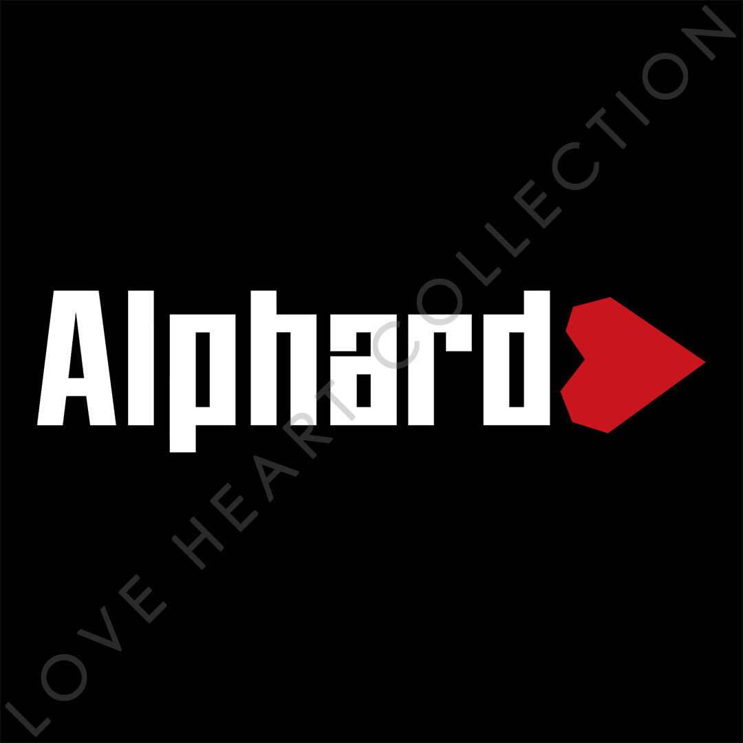 新品・未使用☆トヨタ アルファード　ハートステッカー　ホワイト　1枚　LOVE HEART COLLECTION TOYOTA Alphard　切り文字|切文字|送料無料