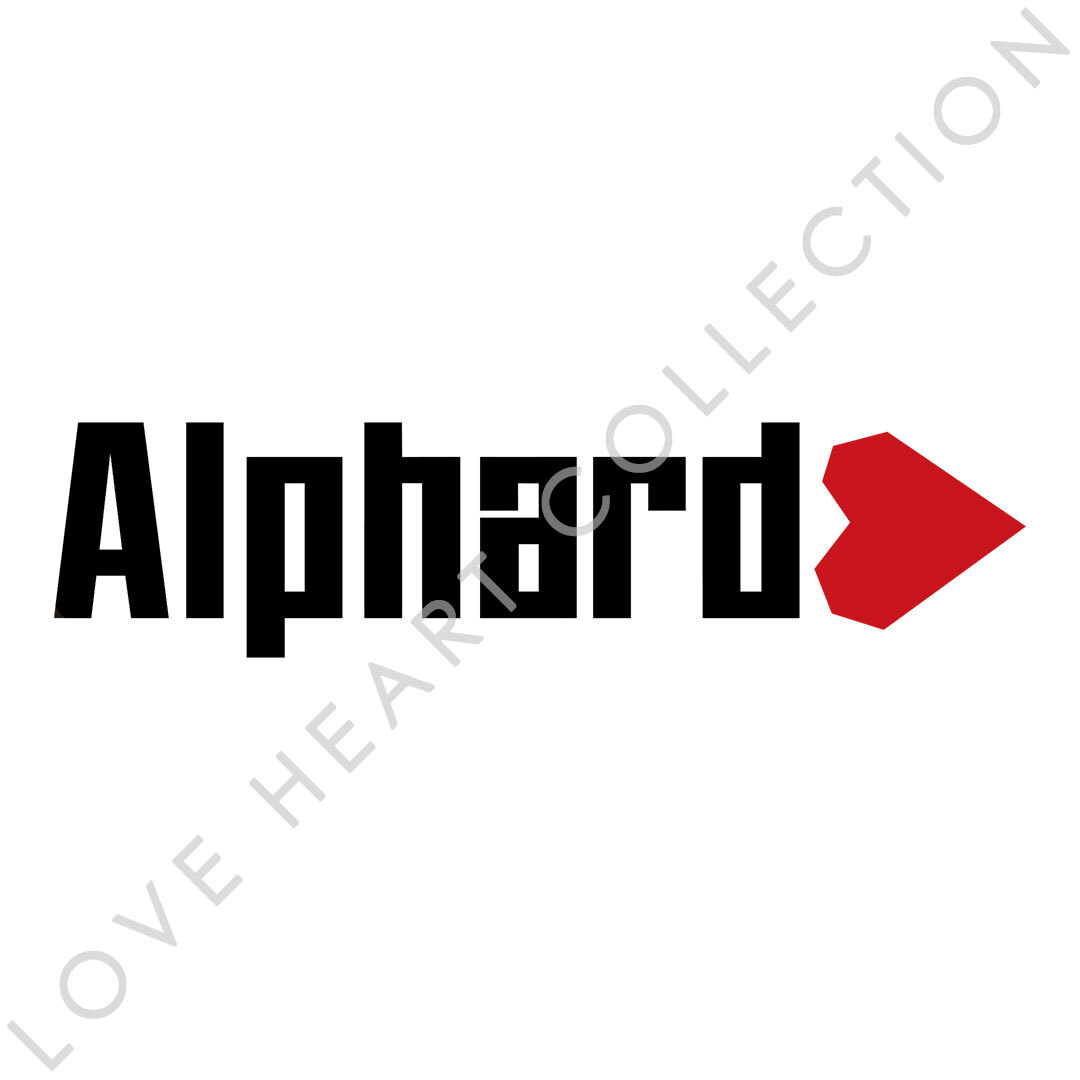 新品・未使用☆トヨタ アルファード　ハートステッカー　ブラック　1枚　LOVE HEART COLLECTION TOYOTA Alphard　切り文字|切文字|送料無料