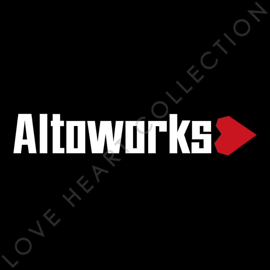新品・未使用☆スズキ アルトワークス ハートステッカー ホワイト 1枚 LOVE HEART COLLECTION SUZUKI Altoworks 切り文字|切文字|送料無料