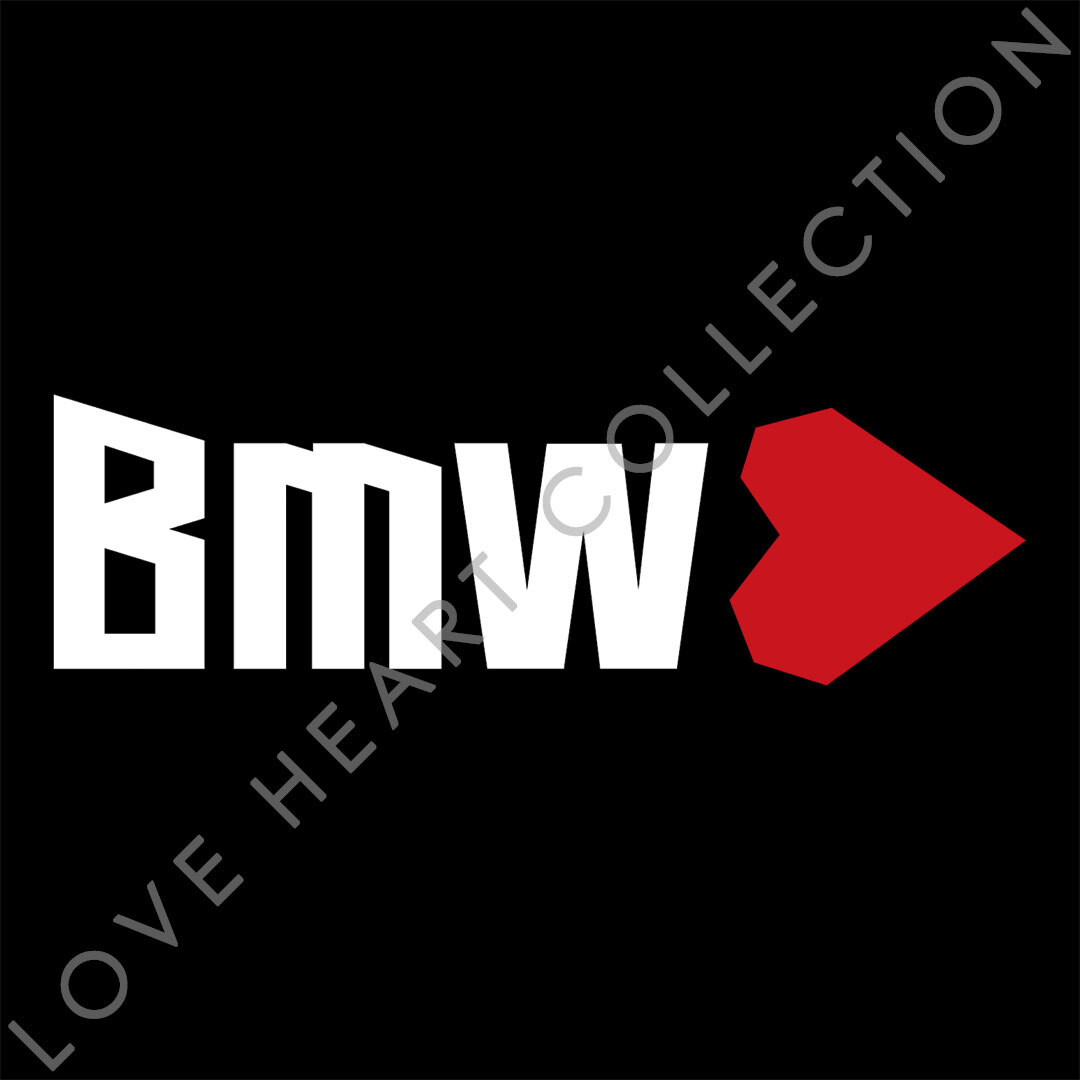 新品・未使用☆BMW　ハートステッカー　ホワイト　1枚　LOVE HEART COLLECTION　ビーエムダブリュー　|切り文字|切文字|新品|送料無料