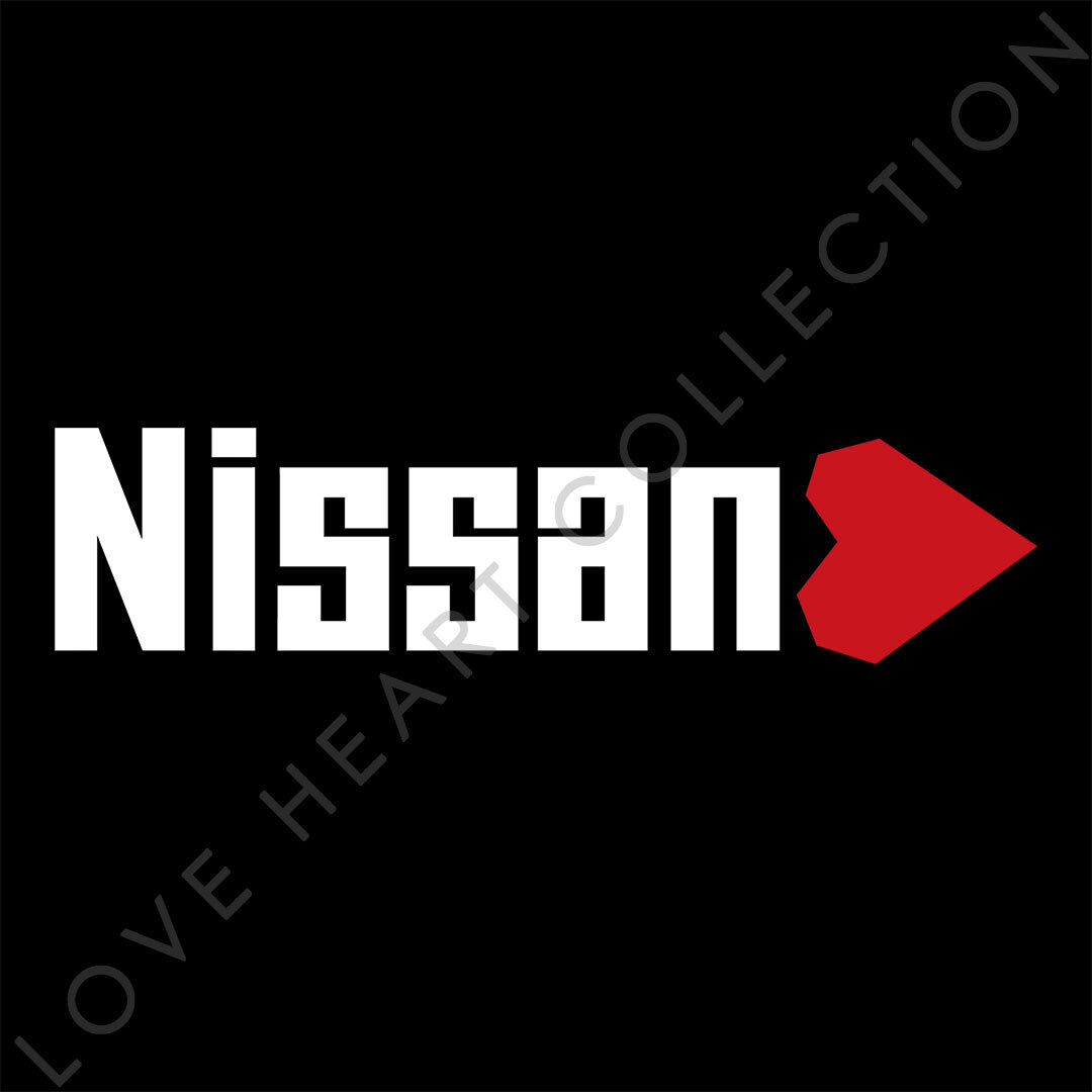 新品・未使用☆ニッサン 日産 　ハートステッカー　ホワイト　1枚　LOVE HEART COLLECTION　NISSAN　|切り文字|切文字|新品|送料無料