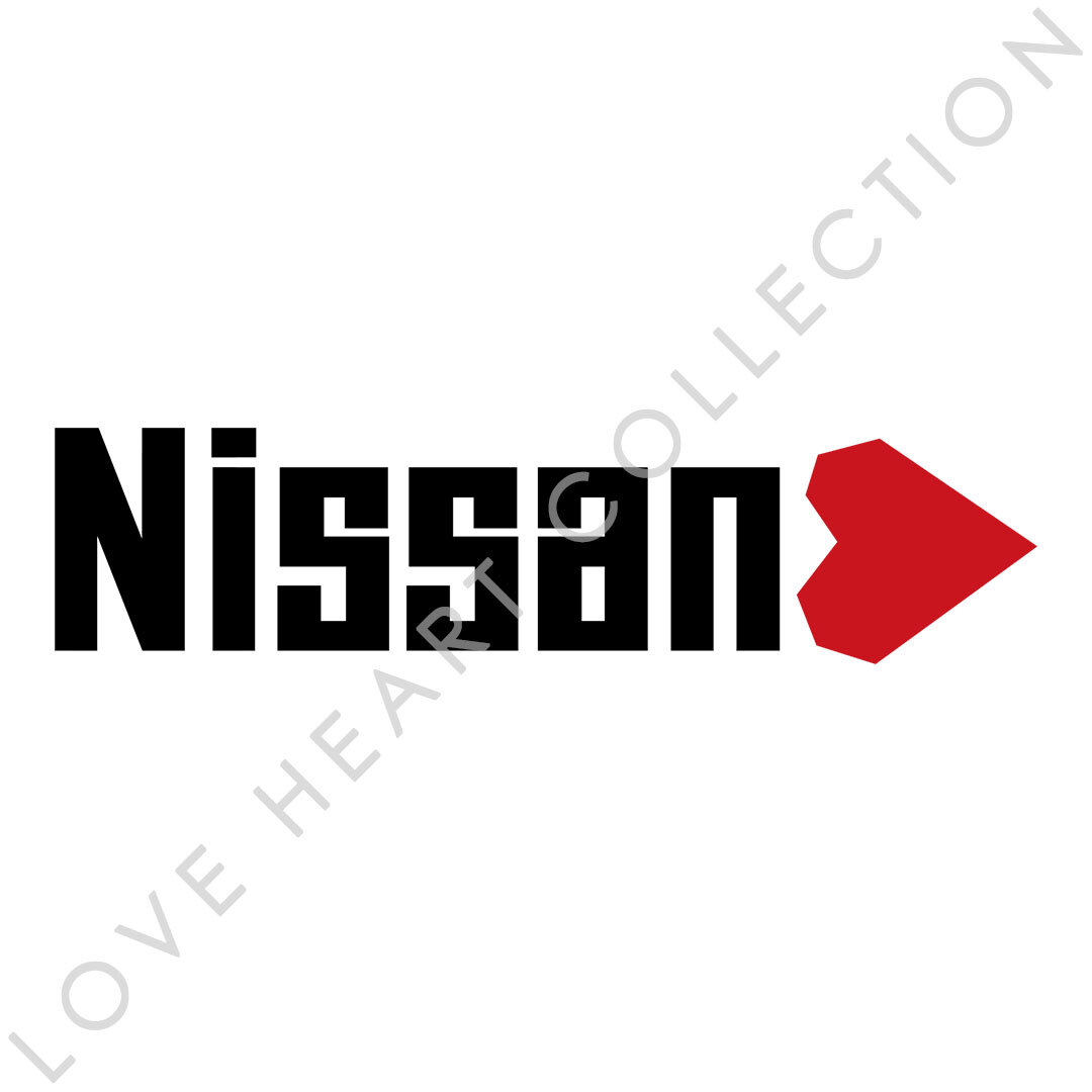 新品・未使用☆ニッサン 日産 　ハートステッカー　ブラック　1枚　LOVE HEART COLLECTION　NISSAN　|切り文字|切文字|新品|送料無料