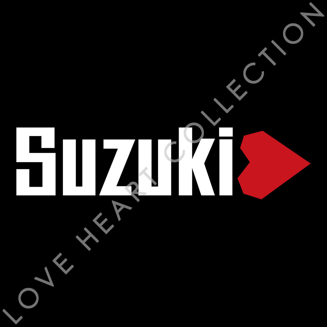 新品・未使用☆スズキ　ハートステッカー　ホワイト　1枚　LOVE HEART COLLECTION　SUZUKI　|デカール|切り文字|切文字|新品|送料無料