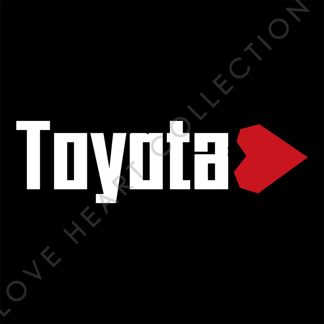 新品・未使用☆トヨタ　ハートステッカー　ホワイト　1枚　LOVE HEART COLLECTION　TOYOTA　|デカール|切り文字|切文字|新品|送料無料