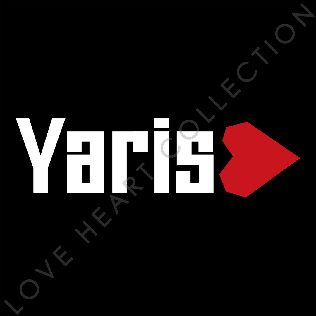 新品・未使用☆トヨタ ヤリス　ハートステッカー　ホワイト　1枚　LOVE HEART COLLECTION　TOYOTA Yaris　|切り文字|切文字|新品|送料無料