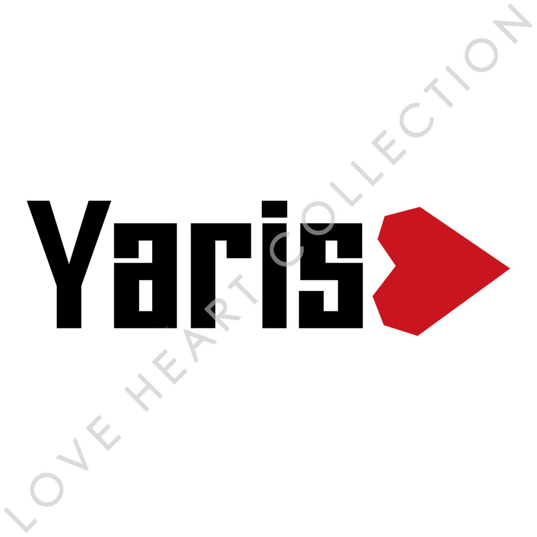 新品・未使用☆トヨタ ヤリス　ハートステッカー　ブラック　1枚　LOVE HEART COLLECTION　TOYOTA Yaris　|切り文字|切文字|新品|送料無料