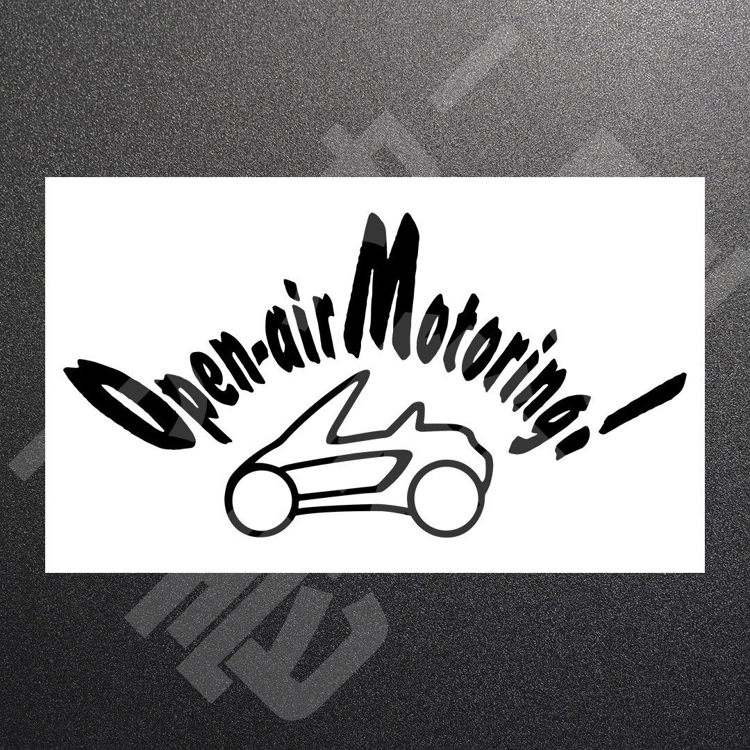 超高品質☆Open-air Motoring!　オープンエアモータリング　カッティングステッカー　ブラック　1枚　縦104mm×横200mm　新品 | 送料無料