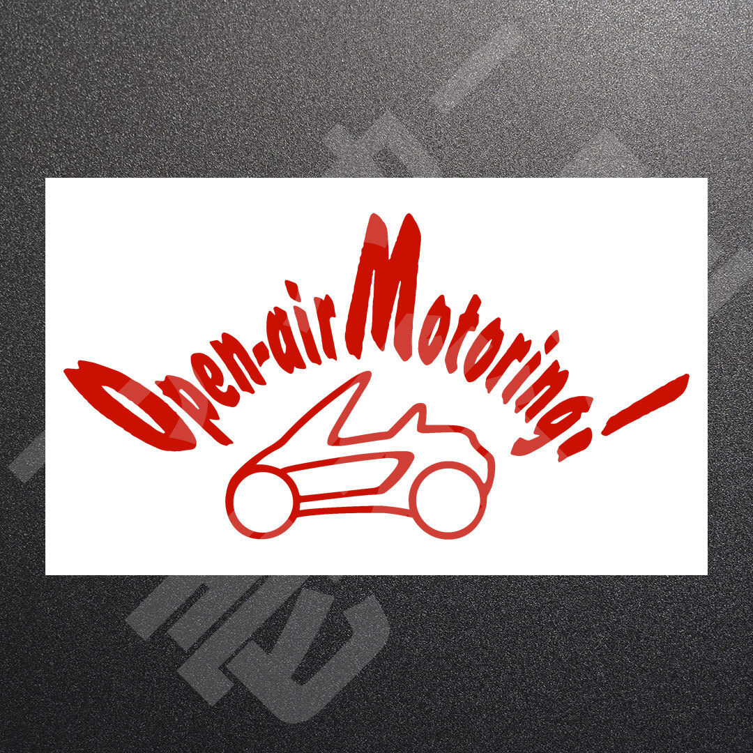 超高品質☆Open-air Motoring!　オープンエアモータリング　カッティングステッカー　レッド　1枚　縦104mm×横200mm　新品 | 送料無料