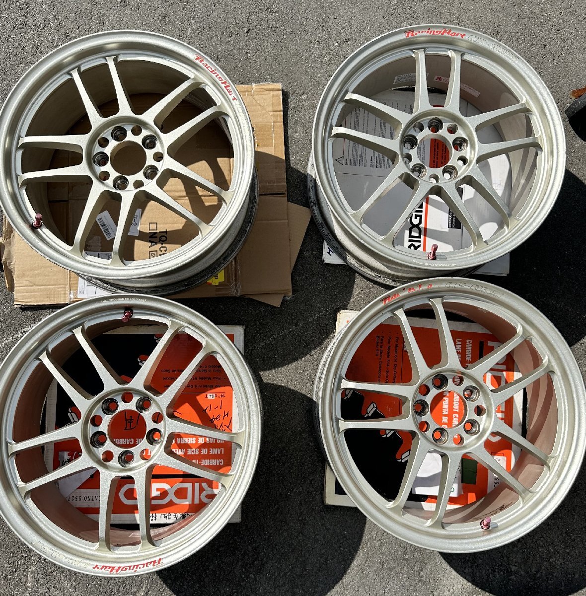 used 希少 鍛造 レーシングハート　CP-035 17インチ 7.5J PCD100 OFF＋48　シャンパンゴールド 静岡県裾野市