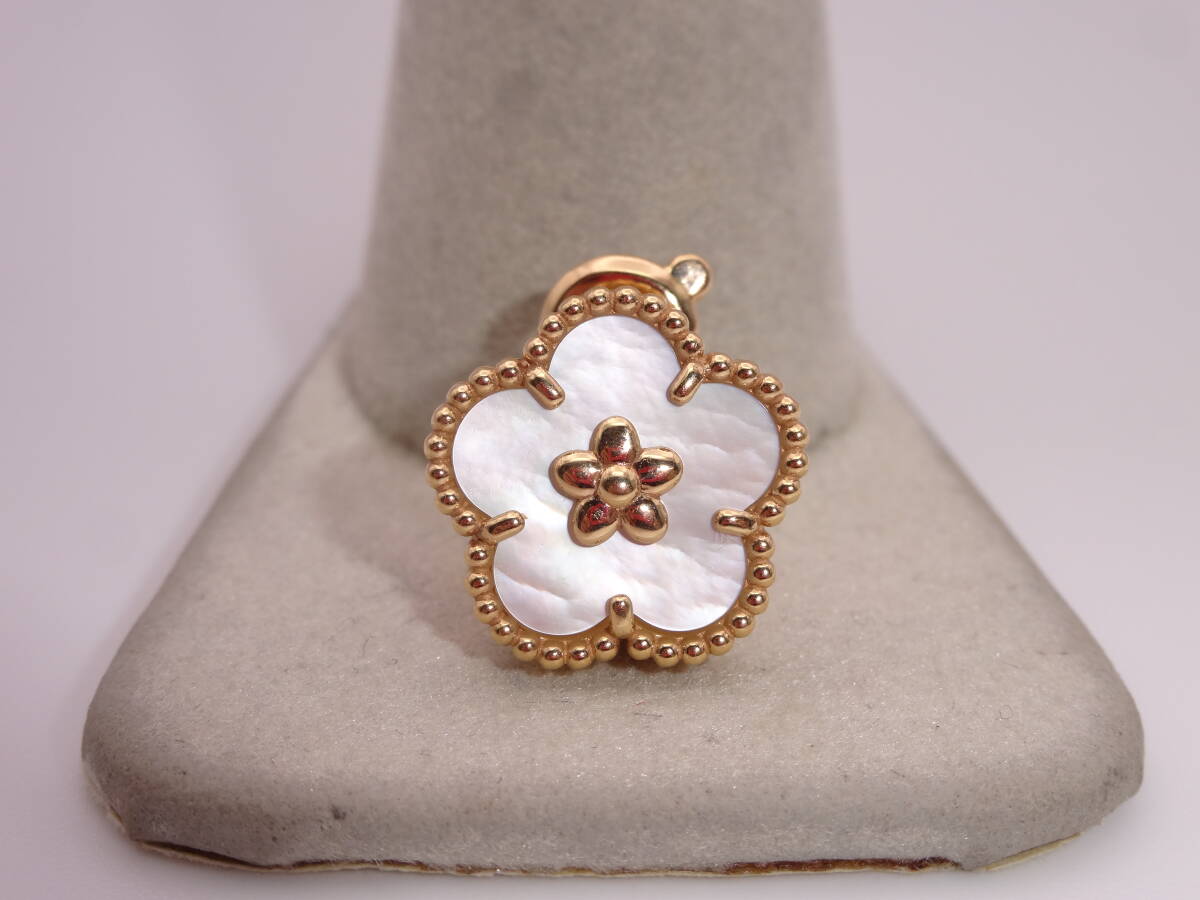 ☆訳有 片方 ヴァンクリーフ＆アーペル プラムブロッサム Au750(K18PG)Xシェル 約4.0g位 中古 ピアス ☆248K