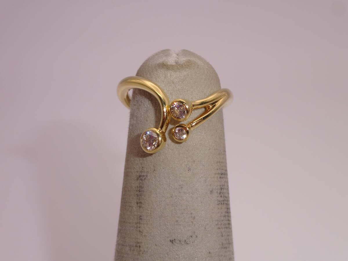 ☆ 小寺智子 K18(YG) ダイヤ 0.16 約2号前後位 約2.5g位 中古 リング ☆248K