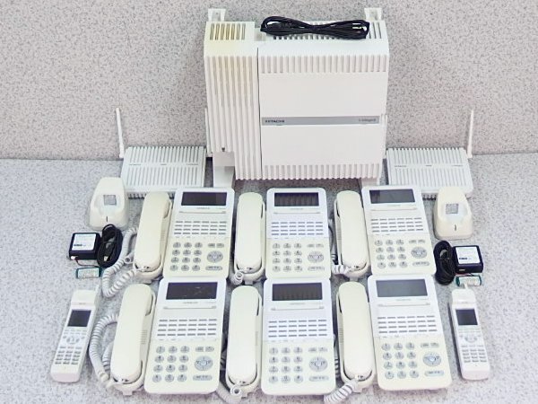 ■β HITACHI 主装置＋電話機セット S-integraI ET-Si/Sボタン装置＋コードレス電話機ET8SiDCLL(親)(子) 電話機ET24Si-SDW×6台【1119-06】