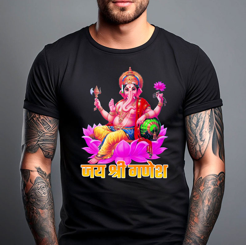 Tシャツ プリント用熱転写シート ガネーシャ インドの神様 ヒンドゥー教 アイロンを押し当てるだけ