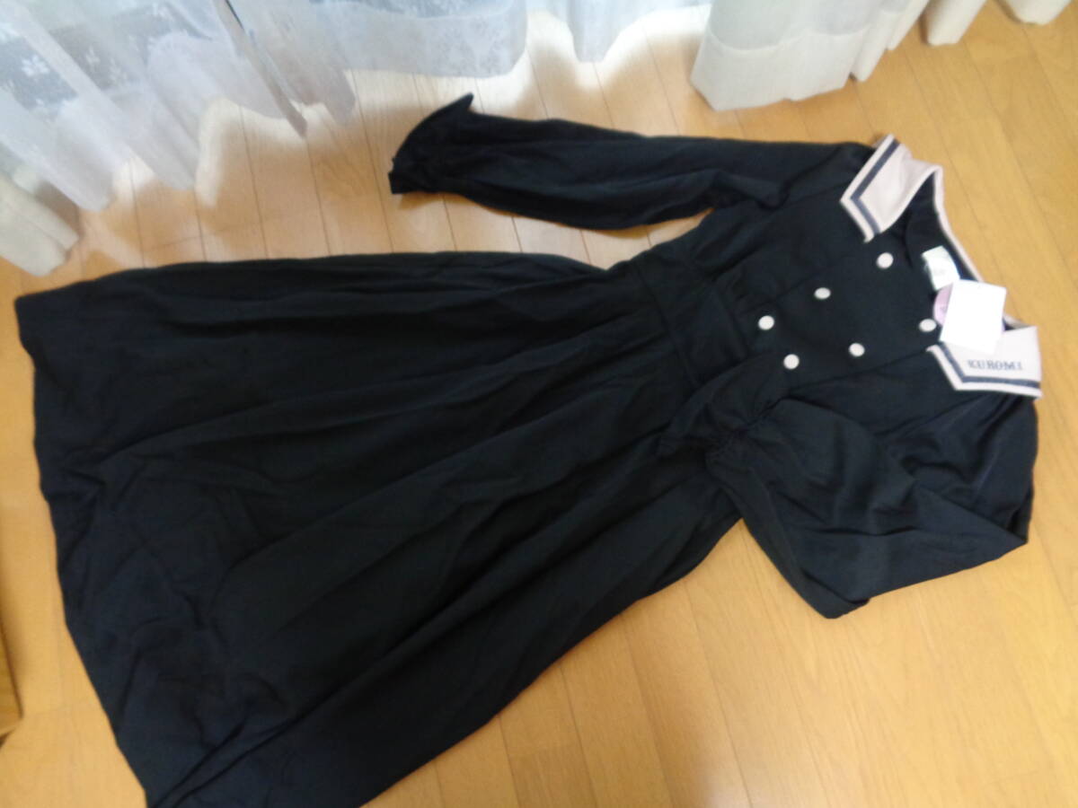 しまむら☆インフルエンサーコラボ☆青木美沙子☆mpetit☆新品☆サンリオ☆クロミ☆セーラー☆長袖☆ワンピース☆黒☆ロリータ
