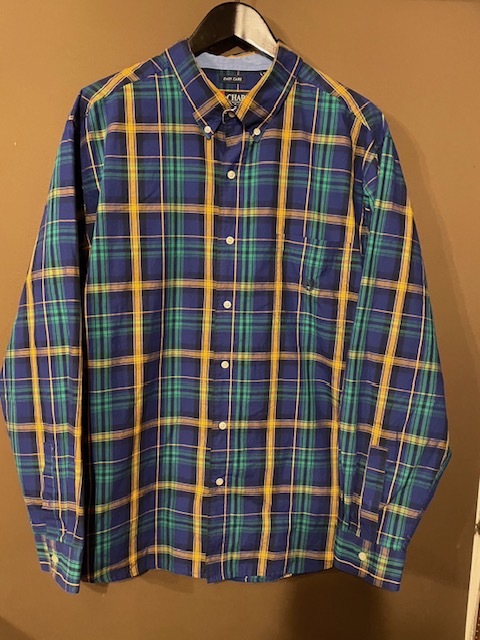 SP-7★USA古着★長袖 チェックシャツ★CHAPS★青 緑★XXLサイズ