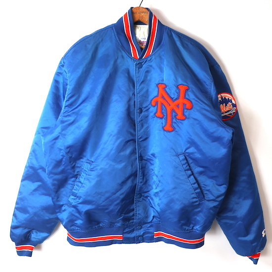 80s90s USA製 STATER DIAMOND COLLECTION MLB ニューヨークメッツ ナイロン ジャケット(メンズ XL)スターター 