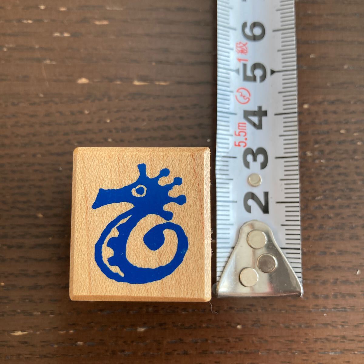 スタンプ　タツノオトシゴ　ミニサイズブルー