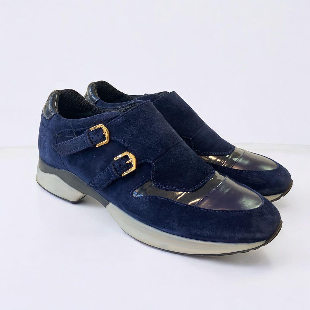 Tod's トッズ スニーカー FONDO SPORTIVO UU 　ベルト　金　スエード　スニーカー レザーシューズ 36 スウェードモンクストラップシューズ