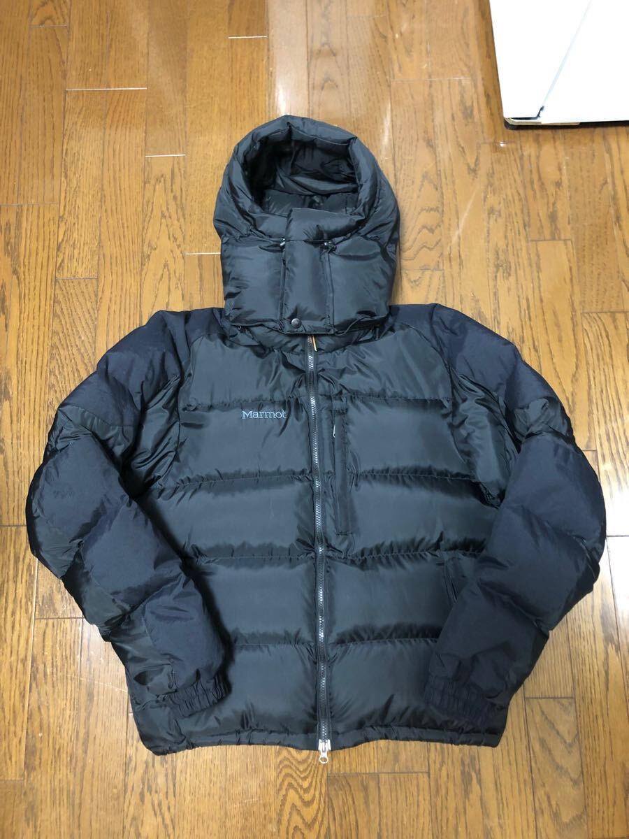90s MARMOT ダウンジャケット フーディー パルバットダウンパーカ ブラック　美品