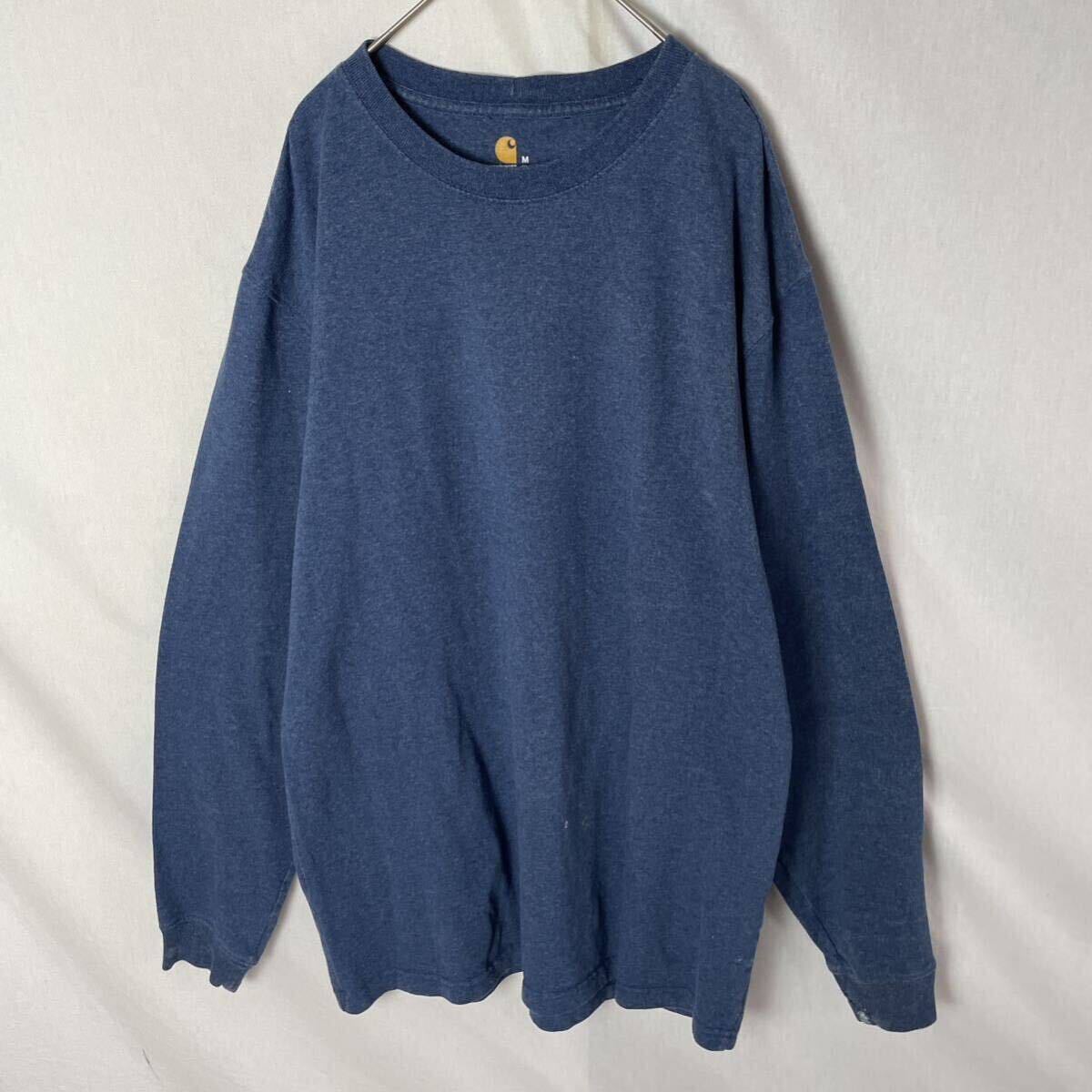 カーハート 長袖Tシャツ　古着　Mサイズ　ネイビー　ロンT