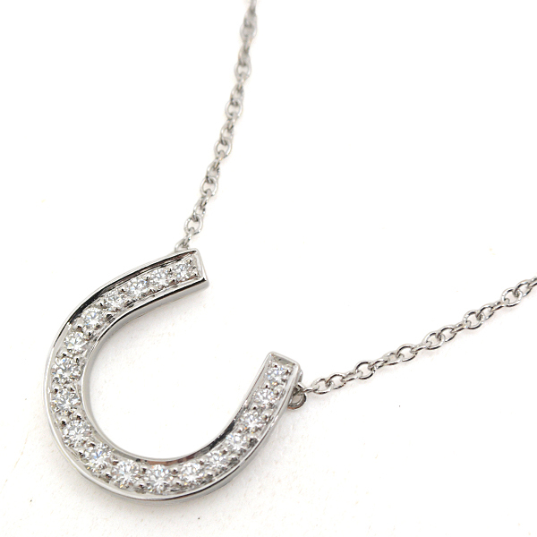 ティファニー ネックレス レディース ホースシュー ダイヤ ネックレス TIFFANY PT950 プラチナ 中古