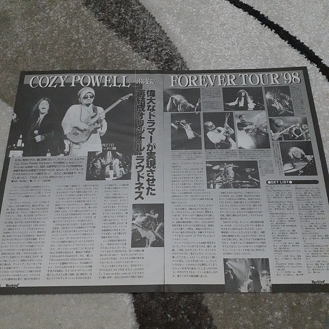 ロッキンf☆記事☆切り抜き☆COZY POWELL FOREVER TOUR'98=ライブレポート『98年クラブチッタ川崎』▽2PT ：1146