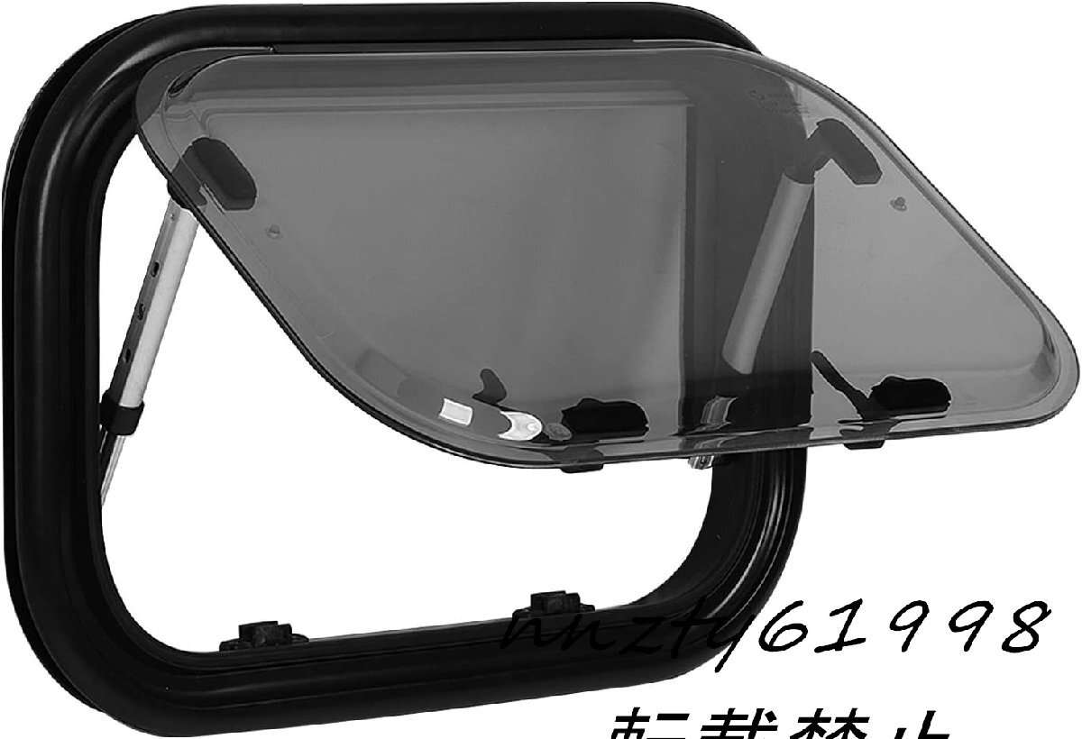 RV 出口ウィンドウ 500mm 350mm リーン サンシェード付き アクリル ガラス トレーラー キャンピングカー用 75° 開口角度