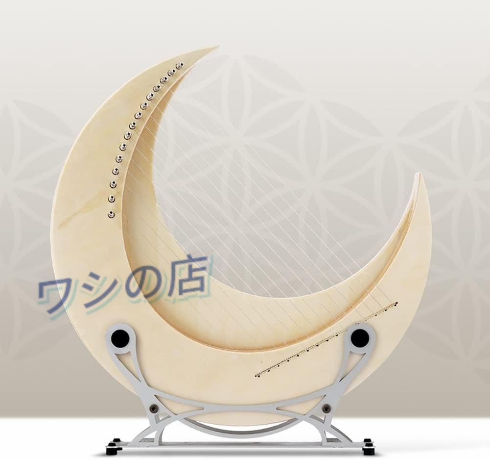 PH-010 15弦ライアハープ、子供、大人、初心者向けの木製楽器、Cトーンムーンライアハープ、チューニングレンチソングブックと予備の弦付き
