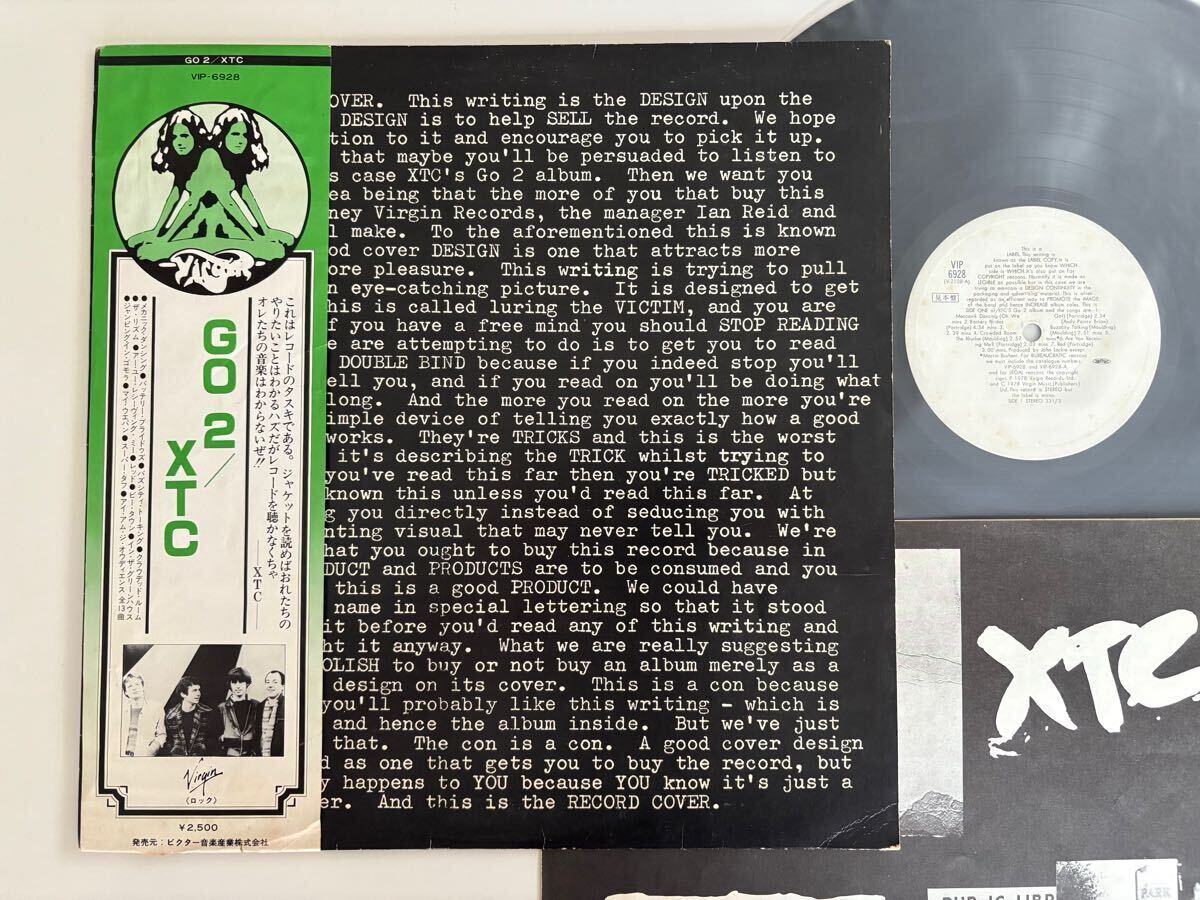 【白ラベル見本盤】XTC / GO 2 帯付LP VIRGIN/ビクター VIP6928 78年名盤2nd,Andy Partridge,英国POST PUNK,NEW WAVE,Barry Andrews,