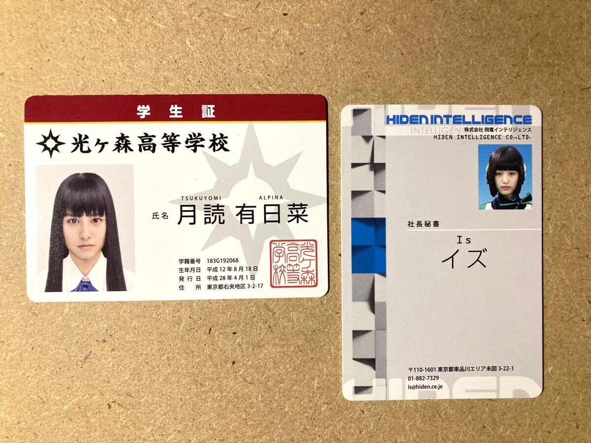 仮面ライダー令和 ザ・ファースト・ジェネレーション入場者プレゼント「光ヶ森高等学校学生証」と「飛電インテリジェンス名刺」2枚