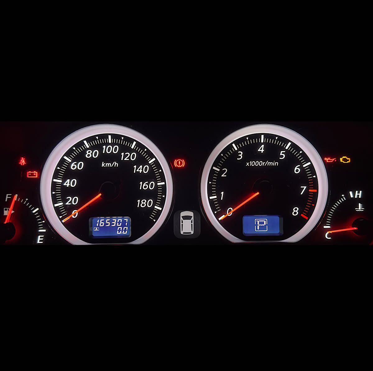 【ジャンク】日産 E51 エルグランド ホワイト スピードメーター 後期 中期 2WD 走行距離 165307km MNE51 NE51 ハイウェイスター NISSAN