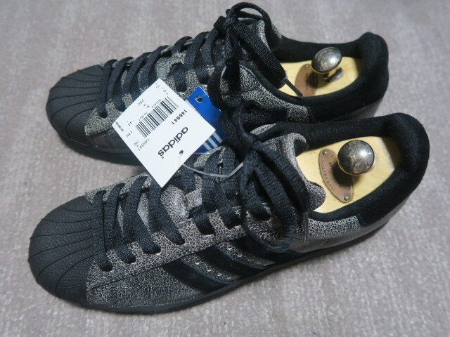 デッド 激レア 超希少カラー新品タグ付 02年製 adidas Superstar CRK アディダス スーパースター レザー 黒灰 US10 JP 28cm ビンテージ