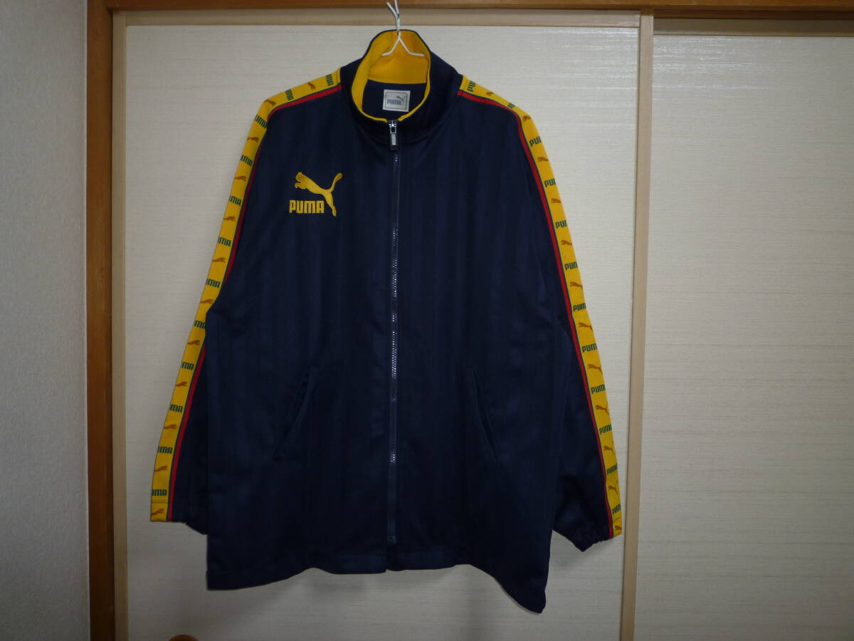 プーマ シャドーストライプジャージ 紺×黄色S～Mサイズ
