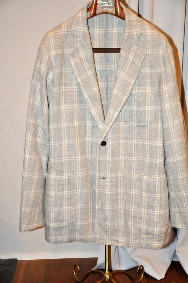 約70% off la favola / ラ ファーヴォラ SEMI DOUBLE JACKET SIZE 3 ライトツイード グレー ウール ブレザー フランネル