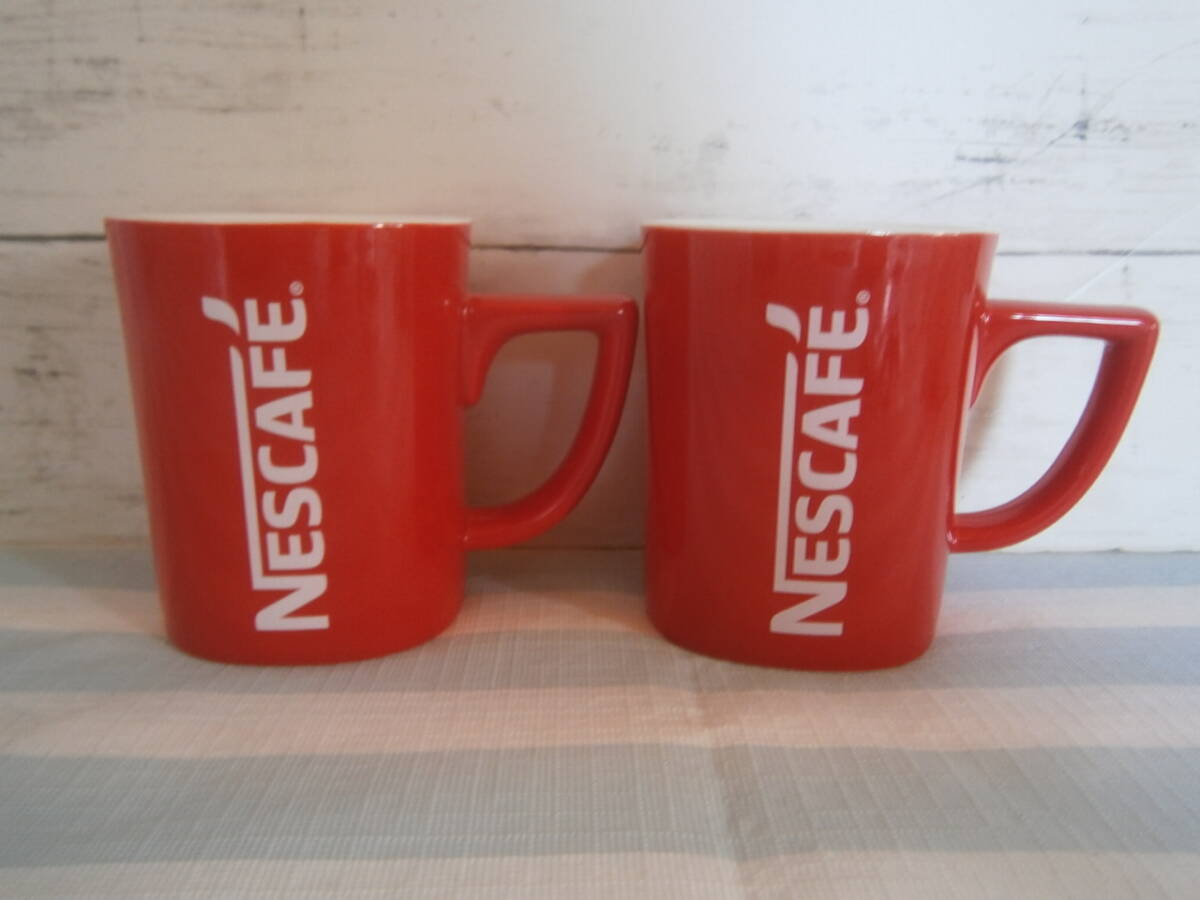 ●●●●NESCAFE●マグカップ●2個●赤マグ●タテロゴ●食器●ネスカフェ●非売品●●●●