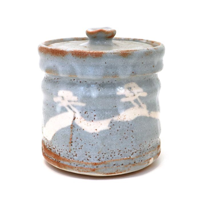 【骨董品】志野焼 鼠志野 水指 一陶窯 茶道具 茶器 陶器 工芸品 古美術 陶印 サイン 銘あり 送料880円