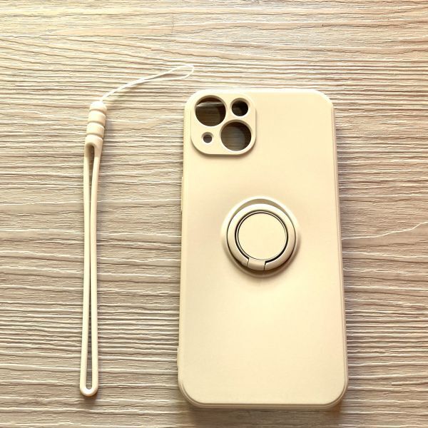 iPhone 13　ソフトケース 　スマホリング　ホワイト　管理228-8