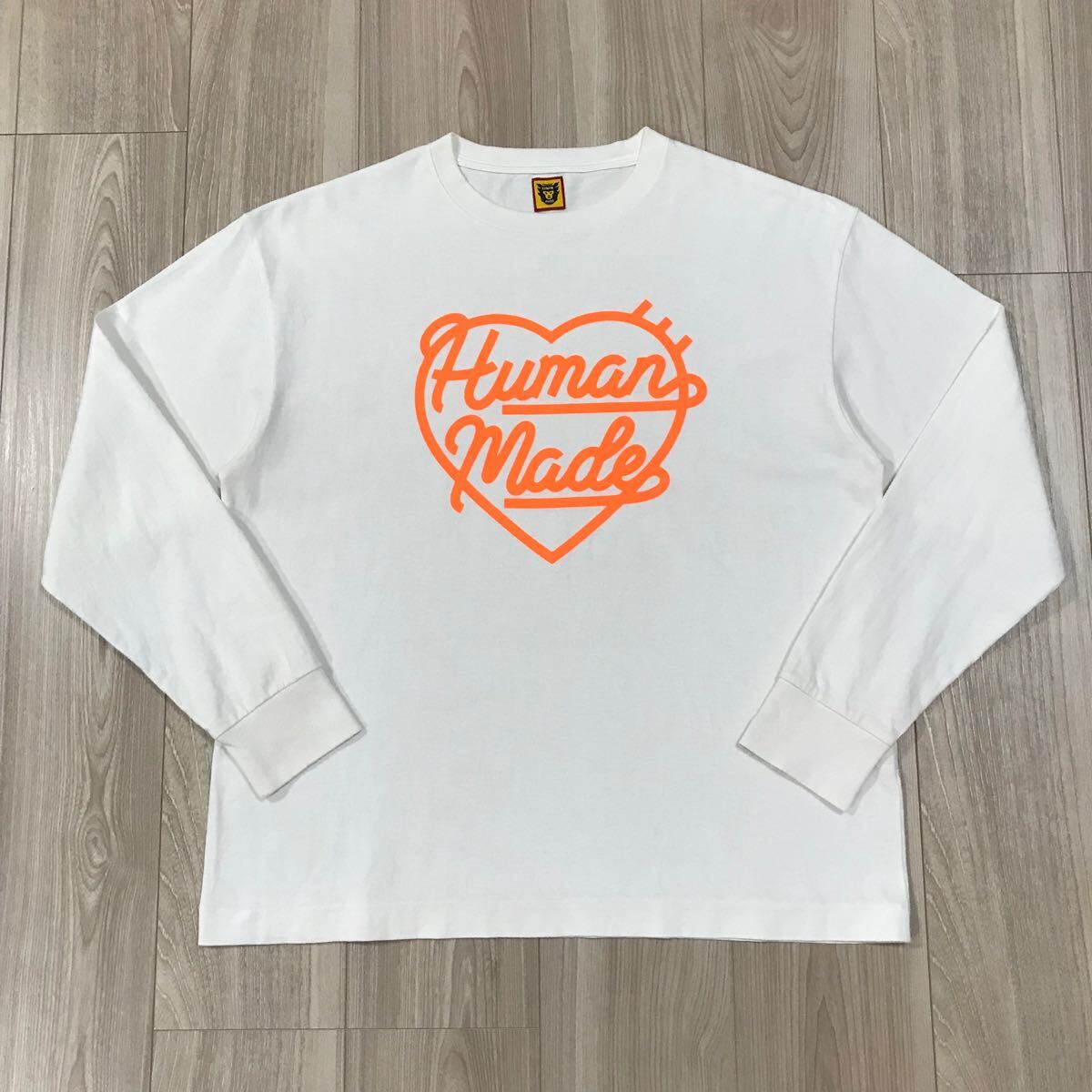 HUMAN MADE LONG SLEEVE LARGE HEART GRAPHIC Tee BIG WHITE NIGO T-SHIRT ヒューマンメイド スリーブ ロゴ プリント ハート Tシャツ ロンT