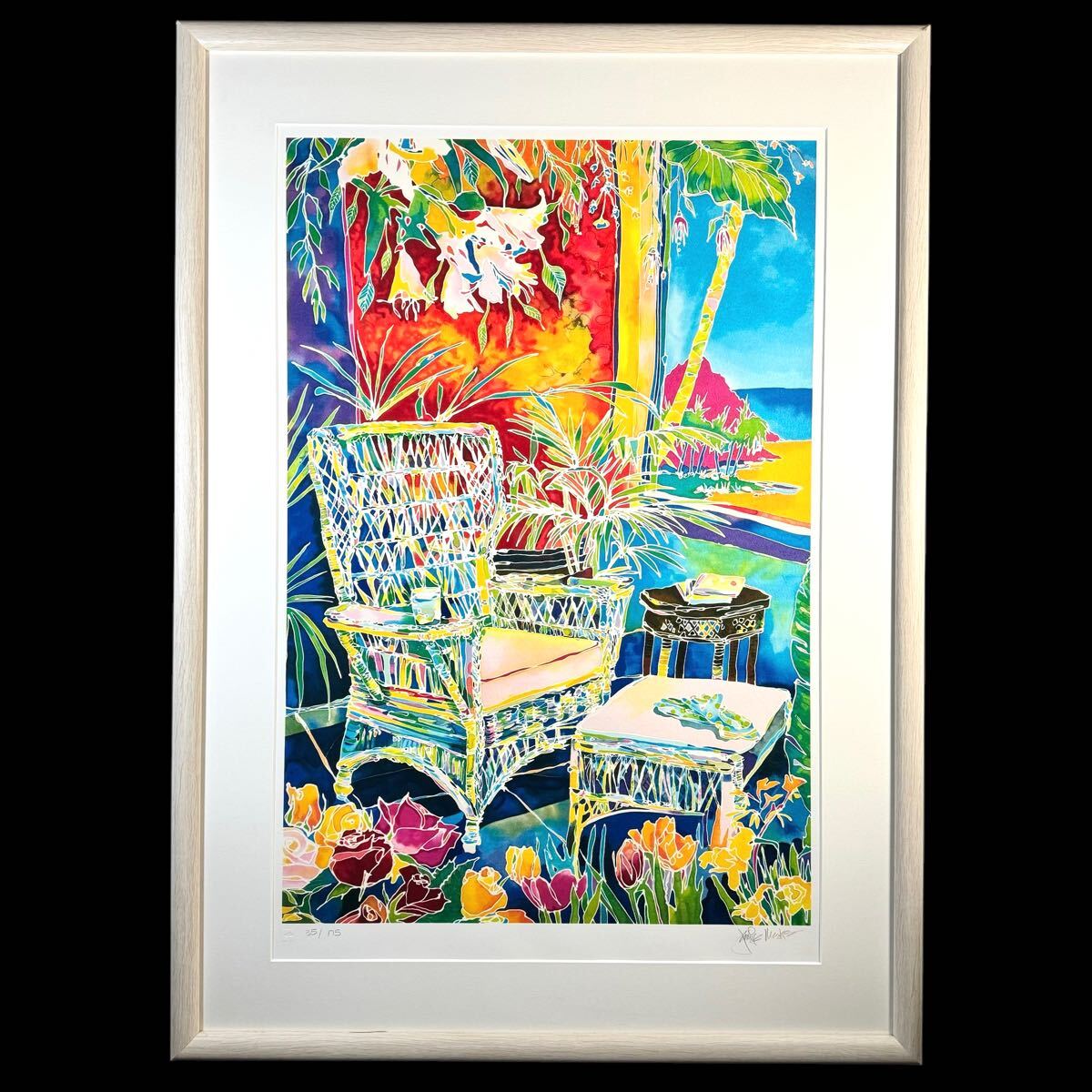 真作 ジェニファー・マークス Jennifer Marks 「レスティング スポット」 35/175 シルクスクリーン 直筆サイン エディション 絵画 版画