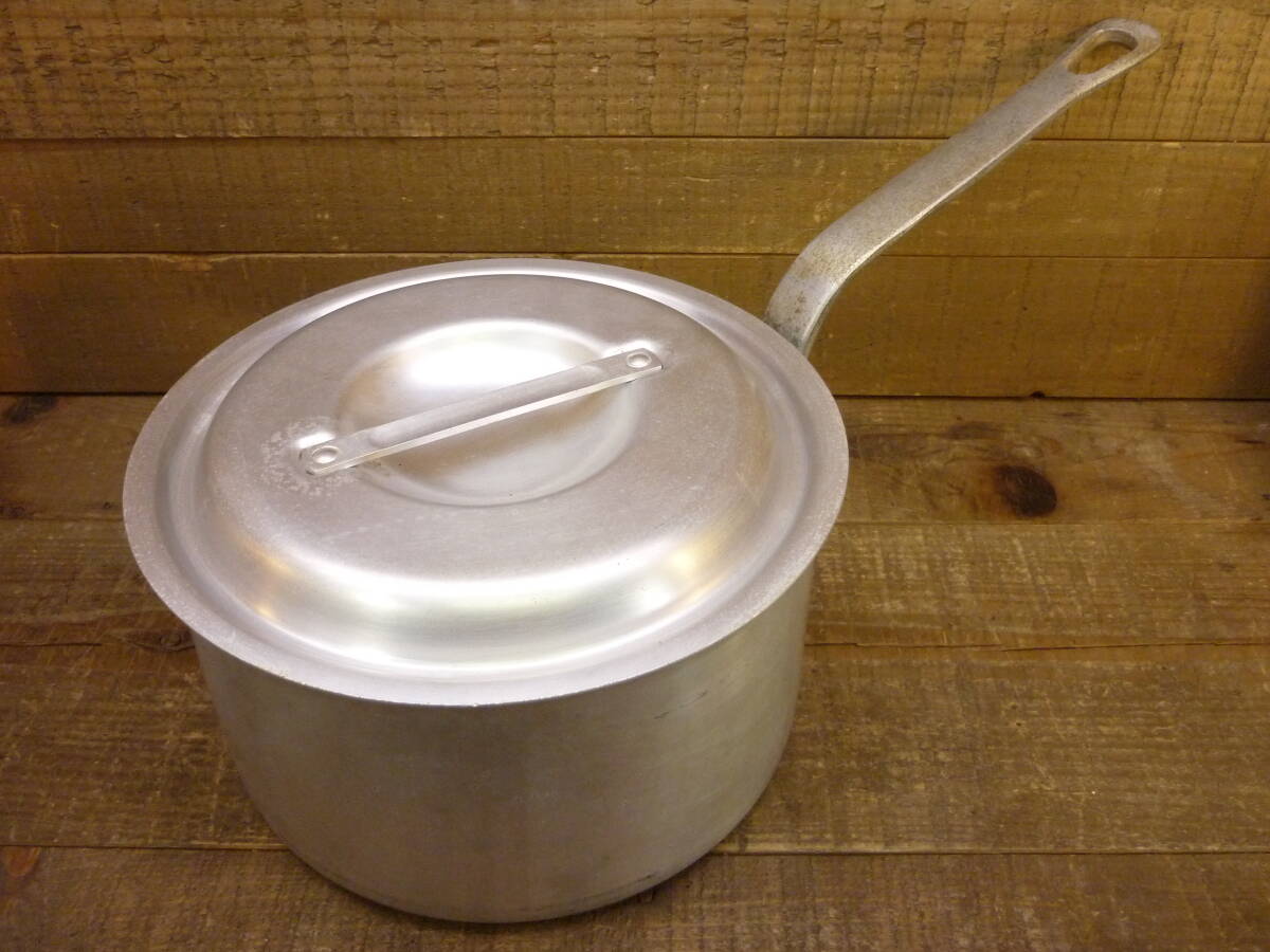USED 中古 アルミDON片手深型鍋 φ直径24cm H深さ14cm 満水容量6.2㍑ AKAO アカオアルミ 業務用 プロ仕様 頑強 ゴシゴシ洗える S15445