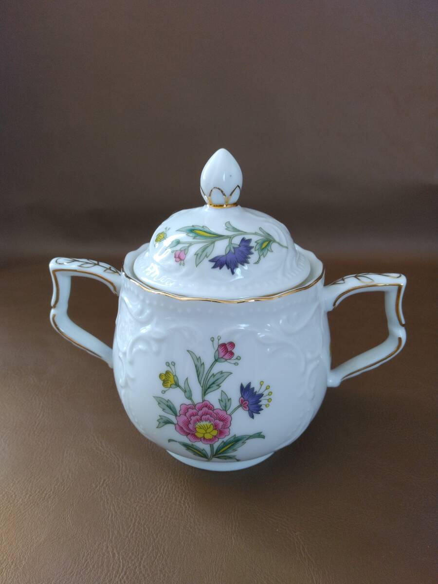シュガーポット　桃山陶器　洋食器　茶器食器　蓋物菓子小物入れ