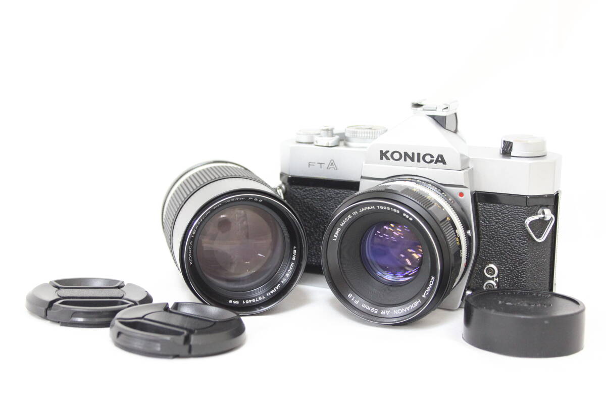 【返品保証】 コニカ KONICA FTA HEXANON AR 52mm F1.8 HEXANON AR 135mm F3.2 ボディレンズセット v9107