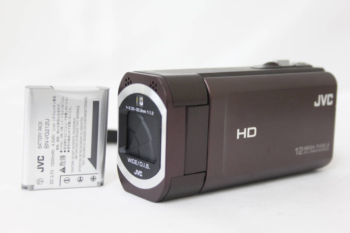 【返品保証】 【録画再生確認済み】JVC GZ-V675-T ブラウン 12MEGA F1.2 バッテリー付き ビデオカメラ v9542
