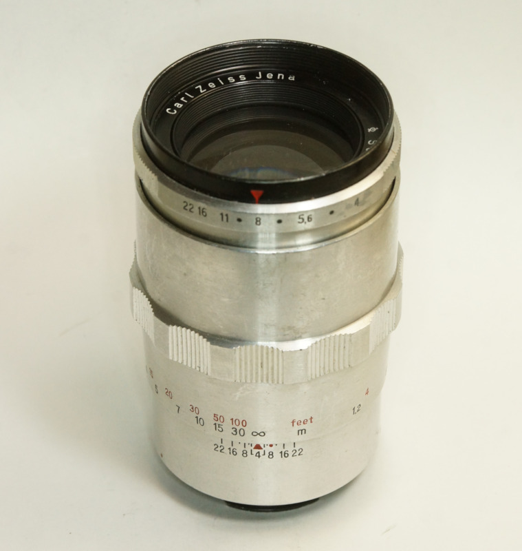 ドイツ製 Carl Zeiss Jena Sonnar 4/135 Exakta 85N-060 Q1 シルバー 60年代 