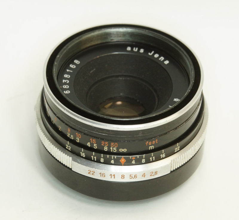 ドイツ製 Carl Zeiss Jena Tessar T 1:2.8 f=50 輸出仕様 Q1 M42 886N-168 絞羽6枚 Q1 絞込レバー 60年代
