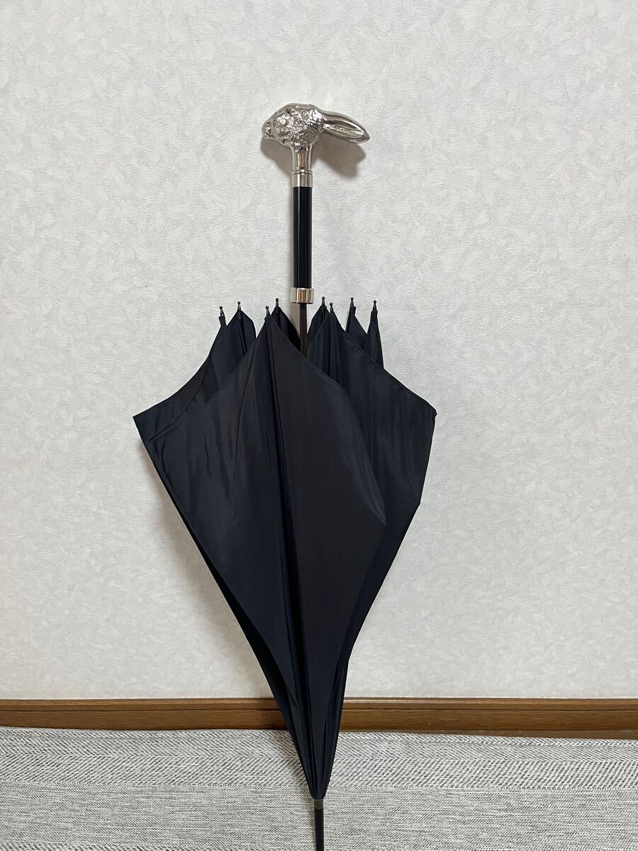 美品　FOX UMBRELLAS フォックスアンブレラズ　ラビットハンドル シルバーメッキ　王室御用達　英国製　晴雨兼用傘 長傘
