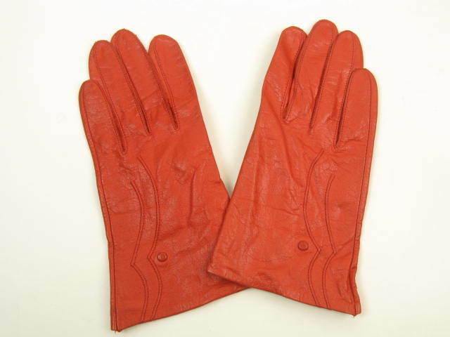 手袋 高級ラムレザー 赤 D682