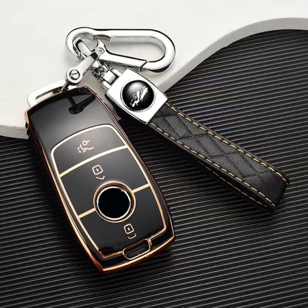 ベンツ 専用 キーケース キーホルダー オプション E クラス S クラス CLS Coupe C クラス B クラス A クラス CLA GLC GLE G 黒金