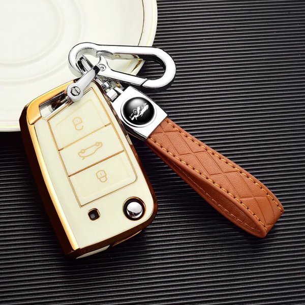 VW フォルクスワーゲン 専用 キーケース キーシェル キーホルダー ビートル ゴルフ Golf ポロ Polo パサート ティグアン トゥアレグ 白金