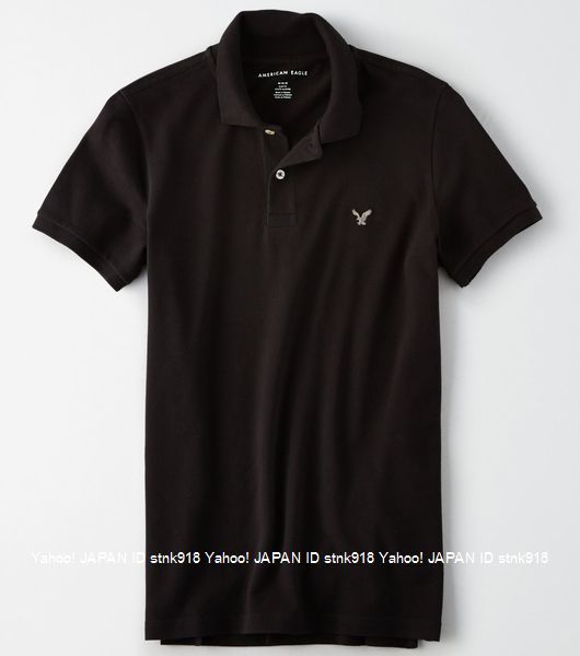 〓ラスト!! SALE!! アメリカンイーグル/US XL/AEO Flex Pique ポロ/Black